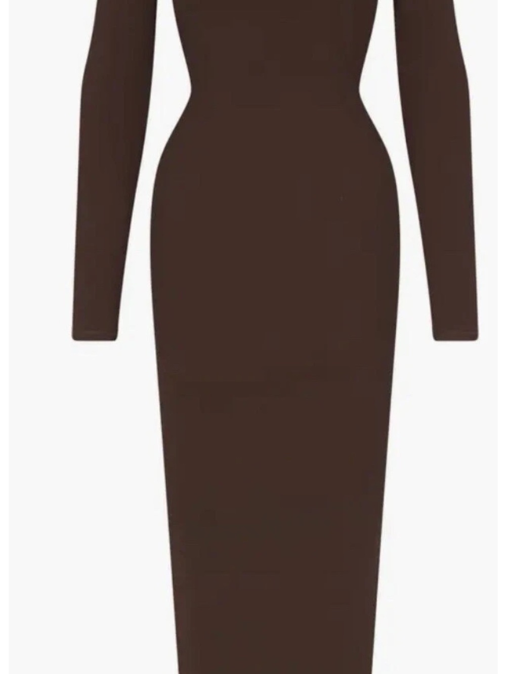 SKIMS fits everybody crew neck Long Sleeve Maxi Dress in umber S - Picture 10 of 10